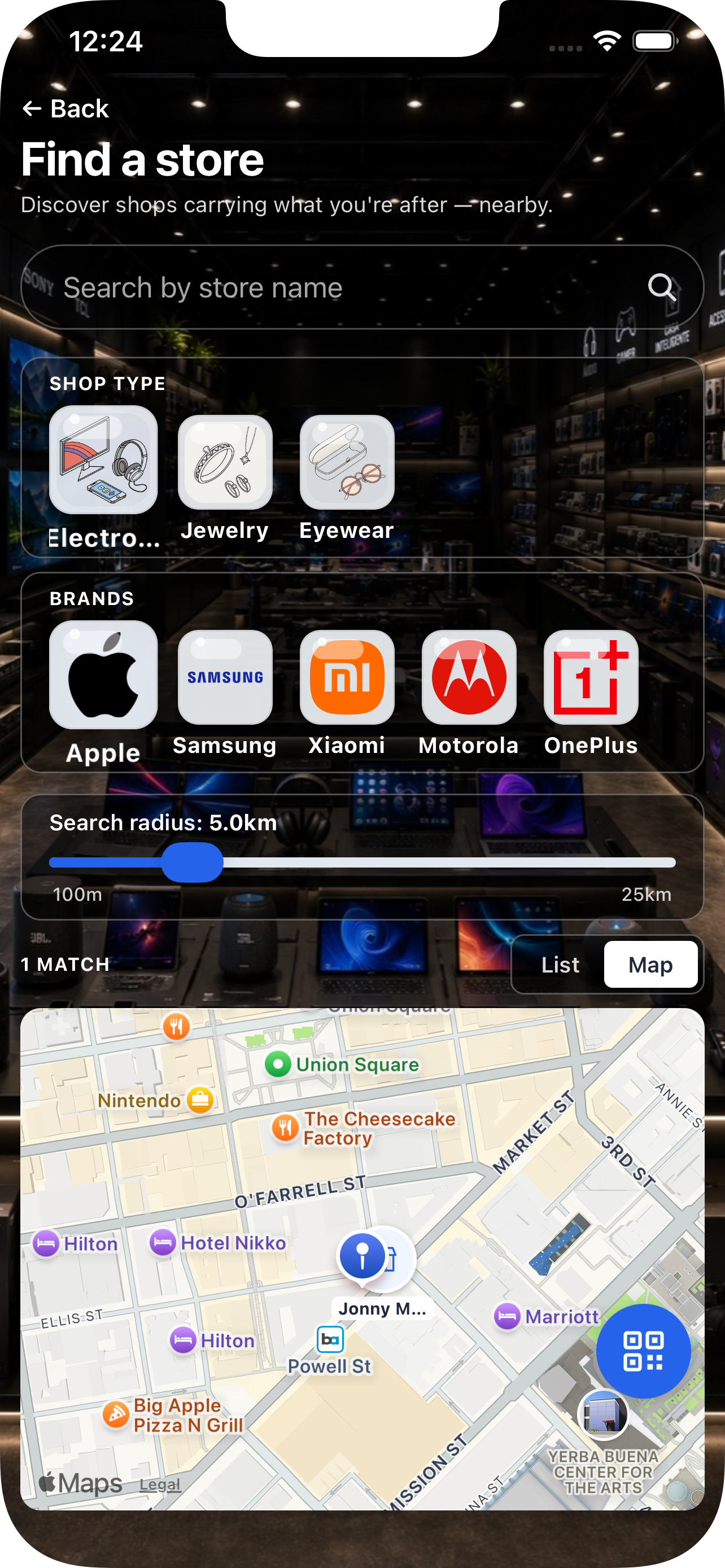 Search by store type
